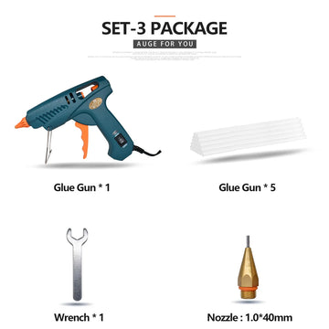Hot Melt Glue Gun Single， Packing SET-8 15 IN 1 Tool KIT Silicone Gun 50W/OFF/150W Switch Use 11mm Glue Stick Pure Copper Nozzle Apsilon