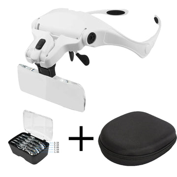 Magnifying Glasses Reading Illuminated Magnifier 1.0X 1.5X 2.0X 2.5X 3.5X 2 Lights Adjustable Head Illuminated Loupe Magnifier Apsilon