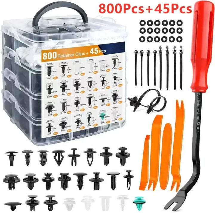 800pcs-100Pcs Car Fastener Clip Kit Fender Rivet Plastic Clips Auto Body Push Retainer Pin Rivet Bumper Door Trim Panel Repair Apsilon