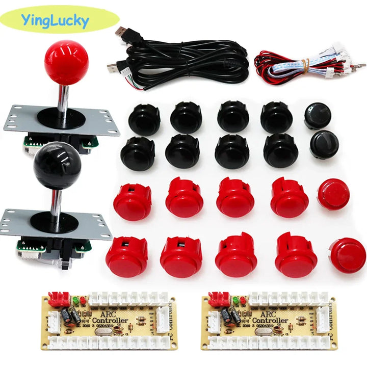Arcade 2 Player Zero Delay Kit Mando Arcade Usb Encoder To Pc Rasberry Pi SANWA Push Button Joystick Usb Arcade Cabinet Apsilon