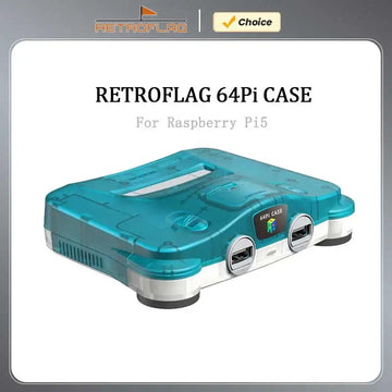 Retroflag N64Pi Case with Dual USB Ports, SD Card Storage, Safe Shutdown and Reset for Raspberry Pi5 Game Accessories Apsilon