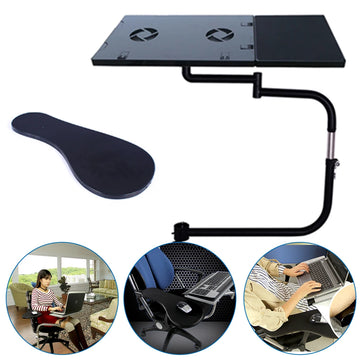 Chair Keyboard Tray, Laptop Keyboard Mouse Chair Stand w/USB Fan, Adjustable Mouse Mount Installed to Chair with -85°~ +20°Tilt Apsilon