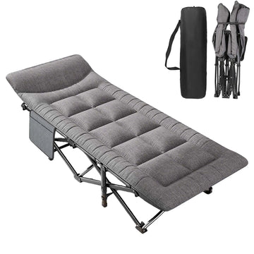 Outdoor Camping Bed Folding Garden Single Nap Bed with Storage Bag Portable Sleeping Cot for Office Home Beach Travel Hiking Bed Apsilon