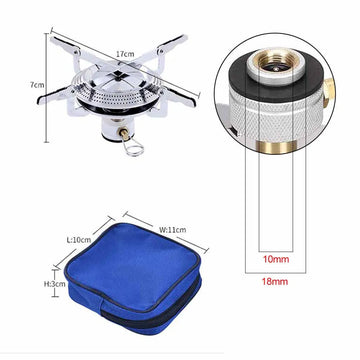 Windproof Camping Gas Stove Portable Foldable Backpack Electronic Stove Head Outdoor Cooking Picnic HikingMountaineering Camping Apsilon