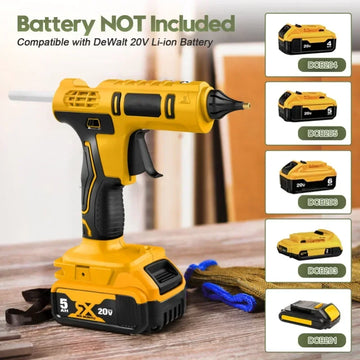 Cordless Electric Handheld Hot Glue Gun Repair Hot Melt Welding Hot Air Gun Anti-scald Nozzle with 10 Sticks for Dewalt Battery Apsilon
