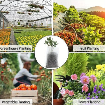 100pcs Biodegradable Seed Nursery Bags, Non-Woven Plants GrowBags, Fabric Seedling Pots Plants Pouch, Home Garden Supply Apsilon