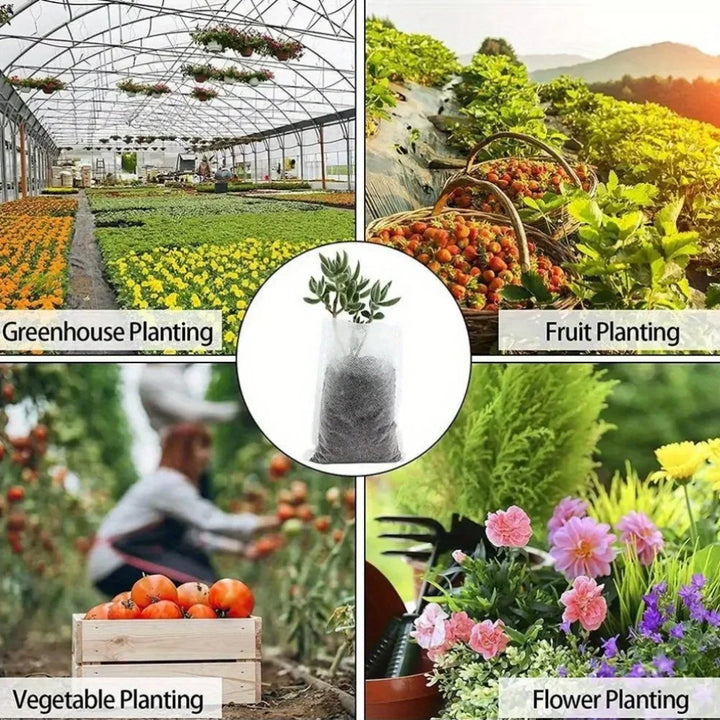 100pcs Biodegradable Seed Nursery Bags, Non-Woven Plants GrowBags, Fabric Seedling Pots Plants Pouch, Home Garden Supply Apsilon