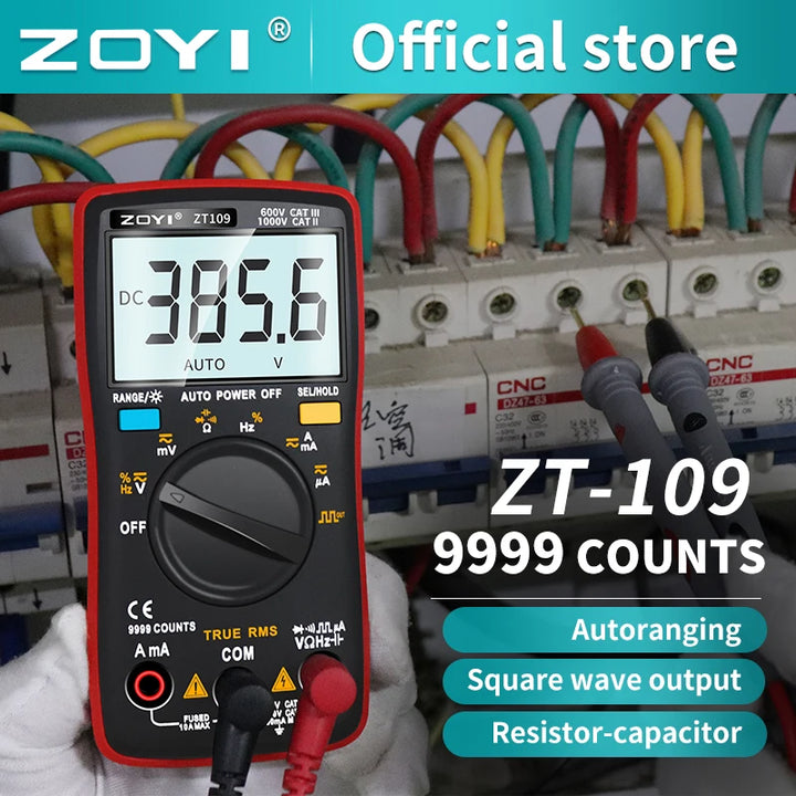 ZOYI ZT109/111 Digital Multimeter Transistor Tester Capacitor True-RMS Tester Automotive Electrical Capacitance Meter Temp Diode Apsilon
