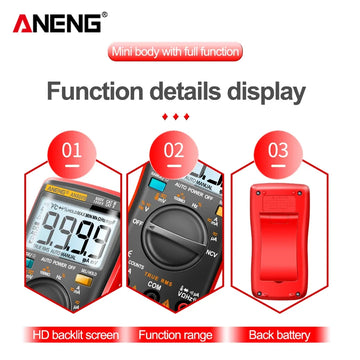 Digital Multimeter Transistor ANENG AN8009 Testers Capacitor True-RMS Tester Automotive Electrical Capacitance Meter Temp Diode Apsilon