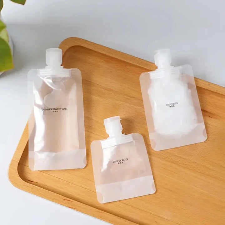 5Pcs Travel Bottles Empty Squeeze Bag Refillable Lotion Dispenser Bag Shampoo Toiletries Liquid Cosmetic Container Storage Pouch Apsilon