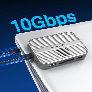 Acasis Magnetic M.2 NVMe SSD Enclosure 10Gbps USB C Docking Station with Cooling Fan HDMI 4K60HZ SD/TF PD 100W for iPhone 17 16 Apsilon