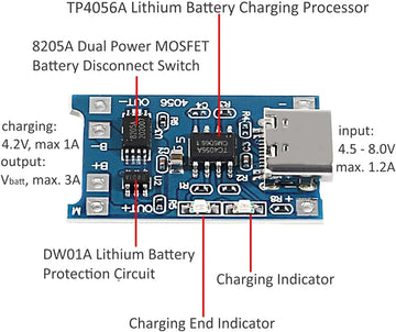 2/5PCS 5V 1A Micro/Type-c/Mini 18650 TP4056 Lithium Battery Charger Module Charging Board With Protection Dual Functions Li-ion Apsilon