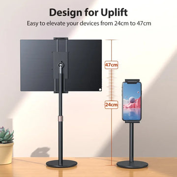 Adjustable Height Monitor Stand VESA Compatible Portable Tablet Holder up to 24cm Wider Base Desk Mount for Standing Workstation Apsilon