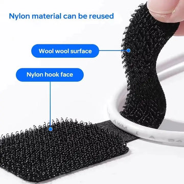 Reusable Cable Ties Fastening Wire Organizer Cord Rope Holder Self Adhesive Adjustable Cord Organizer Straps Desk Management Apsilon