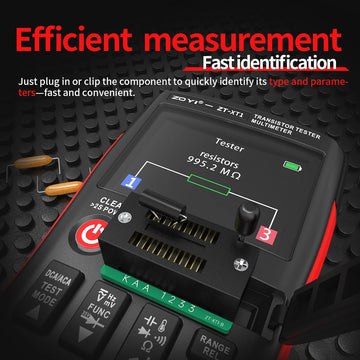 ZOYI ZT-XT1 2-in-1 LCR Digital Multimeter & Transistor Tester, for Voltage Resistance Diode Continuity Testing Apsilon