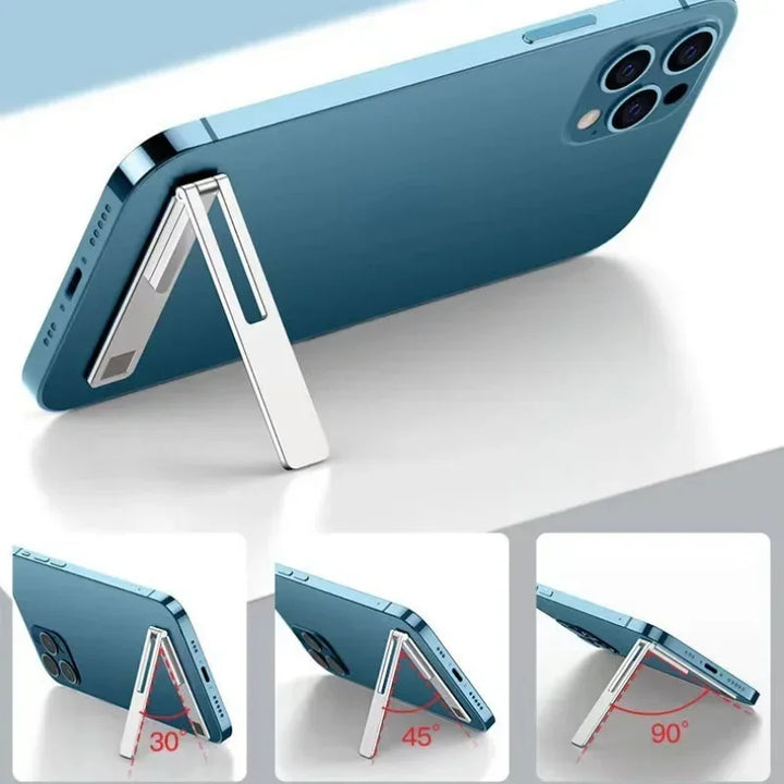 Magnetic Ultra Thin Foldable Mobile Phone Holder Bracket Metal Alloy Desktop Cell Phone Stands Universal Phone Support Kickstand