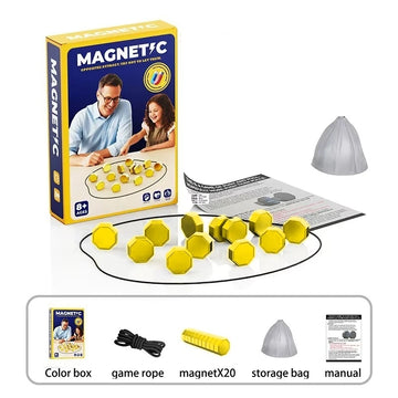 Party Game Magnetic Stone Game Interactive Magnetic Board Strategy Game, Suitable for Families, Children, and Adults High Quality, the Longest Side Is 3.4cm (Version Upgrade, the Outer Packaging Comes in 2 Random Styles) Apsilon