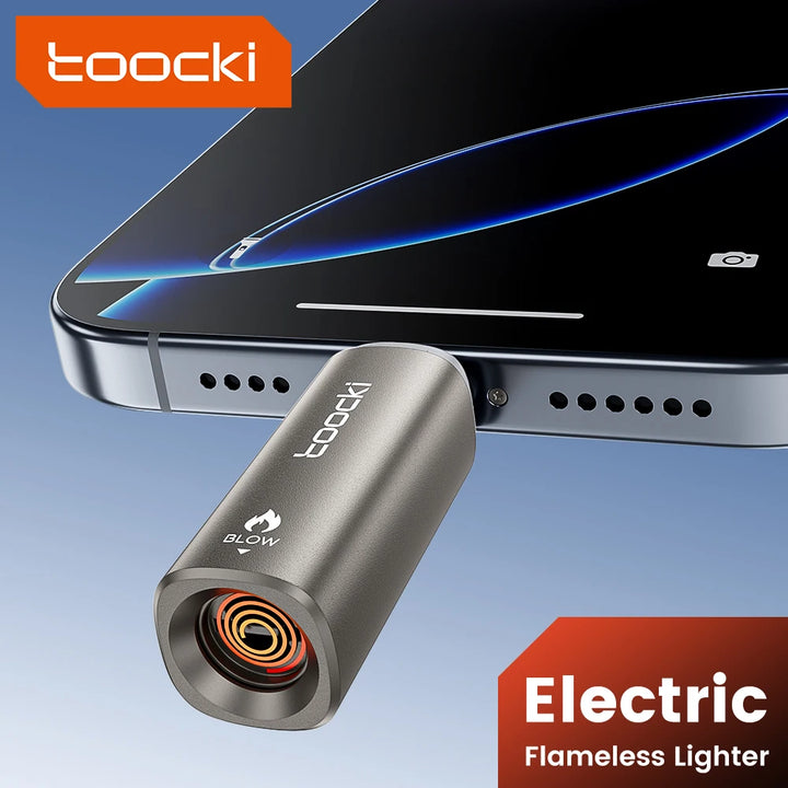 Toocki Portable Mini Type C Cigarette Lighter For Air Travel Outdoor No Flame Compactly Lighter Electric Easy Carrying Storage Apsilon