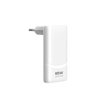 65W GaN 2-port Flat USB-C Wall Charger With USB C Fast Charging Ultra-thin Foldable Plug Suitable For iPhone Xiaomi Samsung Apsilon