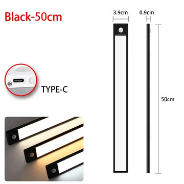LED Motion Sensor Light Night Light Wireless USB Under Cabinet Light For Kitchen Cabinet Bedroom Wardrobe Sensor Indoor Lighting Apsilon