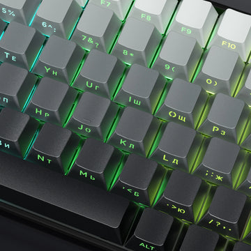 XVX Russian 135 Keys Side Print Shine Through Keycaps for Mechanical Keyboard PBT Gray Keycap RU Layout with Backlight Apsilon