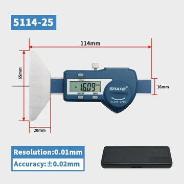 SHAHE Digital Depth Gauge 0-25mm/0-50 mm Tread Depth Gauge For Car Tire Digital Depth Calipers Measuring Tools Apsilon