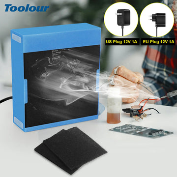 Toolour Solder Fume Extractor Smoke Absorber Remover 12V Soldering Fan DIY Working Fan Fume Extractor for Soldering Repairing Apsilon