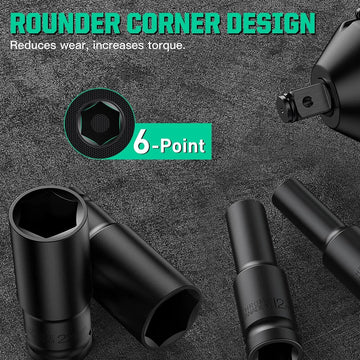 1/2Inch Drive 6-Point Impact Socket Set 10-20 pcs/set 8-32mm Metric Sizes Carbon Steel Impact Socket Set with Hard Storage Box Apsilon