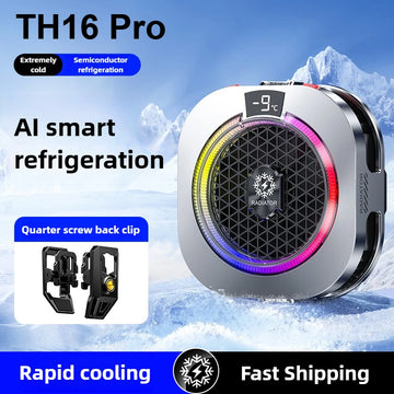 TH16 Pro High-Power AI Strong Cooling Semiconductor Magnetic&Back-clip Mobile Phone PUBG Game Cooler for IPhone Android Radiator Apsilon