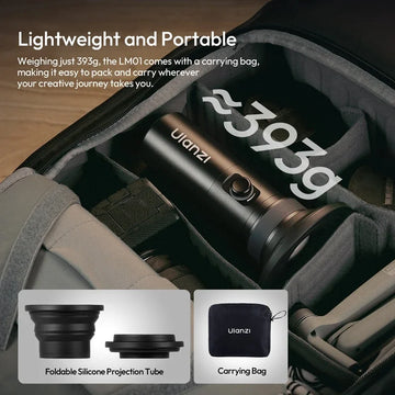 Ulanzi LM01 RGB 10W Photography Flashlight 4-Color Dimming Videography Flash Led Light 7500mAh with 1/4" Screw 20 Gobo Live Vlog Apsilon