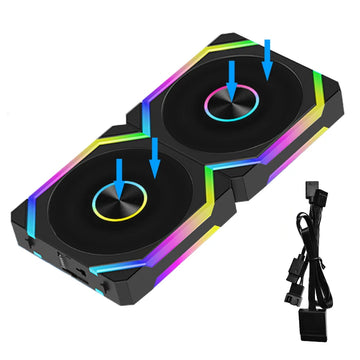 JUMPEAK HS120 Halo ARGB Cooling Fan 360mm 240mm Modular Stackable Splicing 120mm RGB Fans Kit For Gaming PC Case Water Cooler Apsilon