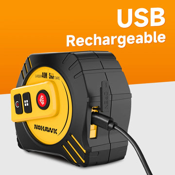 Nohawk 40m/80m Laser Tape Measure Tape Measure Measuring Tool Laser Distance Meter Steel Tape Measure USB Rechargeable Apsilon