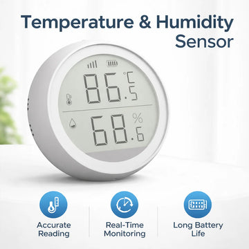 Work with Tuya Smart ZigBee Thermometer Home Indoor Temperature And Humidity Se nsor LCD Display APP Voice Control Alexa Google Home Assistant Apsilon