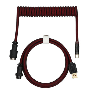 EPOMAKER Mix Pro Coiled Cable 1.5m Double Sleeved Cable for Mechanical Keyboard with Detachable 4-Pin Aviator Connector Apsilon