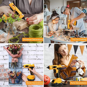 Cordless Electric Handheld Hot Glue Gun Repair Hot Melt Welding Hot Air Gun Anti-scald Nozzle with 10 Sticks for Dewalt Battery Apsilon