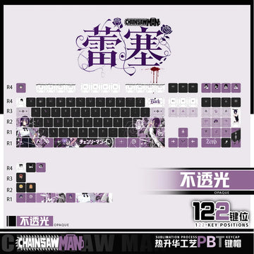 REZE Anime Theme Keycaps Set Customized PBT Sublimation Cherry Profile Keyboard Keycaps for Mechanical Keyboard Accessories Girl Apsilon