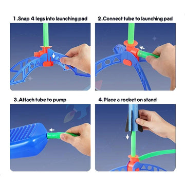 Kids Outdoor Rocket Foot Pump Outdoor Air Pressing Soaring Rocket Suit Jumps Air Powered Rocket Launcher Game Children Toy Gifts Apsilon