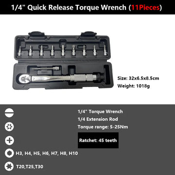 1/4'' Drive 2-24N.m Precise Double Scale Torque Wrench Set MTB Bike Socket Spanner Bicycle Motorcycle Ratchet Repair Toolbox Kit Apsilon