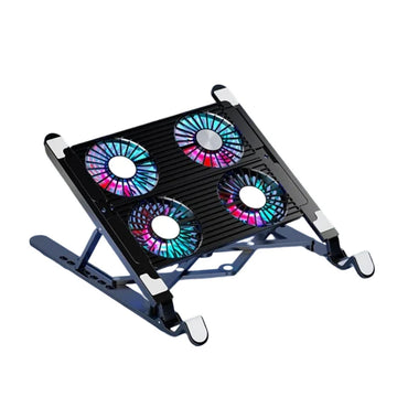 New Laptop Cooler Base Stand Foldable Laptop Cooling Pad Portable Adjustable Notebook Stand for 13-17.3 Inch with 4 Fans Apsilon
