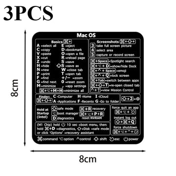 3pcs Windows PC Laptop Keyboard Reference Shortcut Stickers Laptop Skins Office Accessories Apsilon