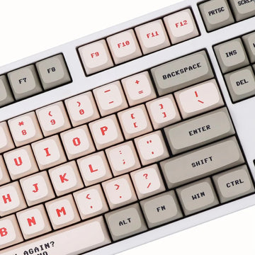 138 Keys Anime Retro Red And White Machine Keycaps Dye Sub PBT XDA Profile for MX Switch DIY Ducky Game Mechanical Keyboard Apsilon