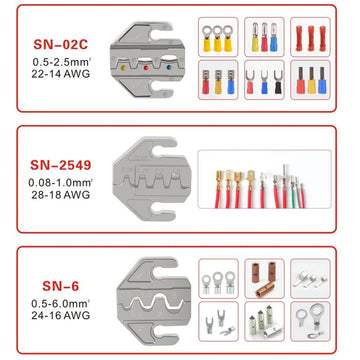 Crimping Tool Set Pressed Pliers Electrician Tools Electrical Terminals Clamp Electronics Pressing Connector Hand Jaws 58B 2549 Apsilon