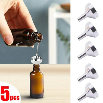 1/5Pcs Mini metal Aluminum Funnel Kitchen Oil Liquid Funnel with Detachable Filter Wide Mouth Funnel for Canning Kitchen Tools Apsilon