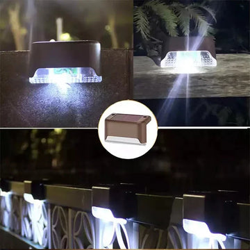 4/8/12Pcs Solar Deck Lights Outdoor Waterproof LED Fence Lights Step Garden Decorate Lamp for Patio Stairs Railing Pathway Apsilon
