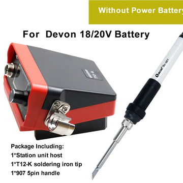 72W T12 Cordless Soldering Station Solder Iron for Dewalt/Makita/Milwaukee/Worx Battery 20V Max Li-ion Battery for DIY Repair Apsilon