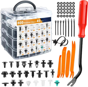800pcs-100Pcs Car Fastener Clip Kit Fender Rivet Plastic Clips Auto Body Push Retainer Pin Rivet Bumper Door Trim Panel Repair Apsilon