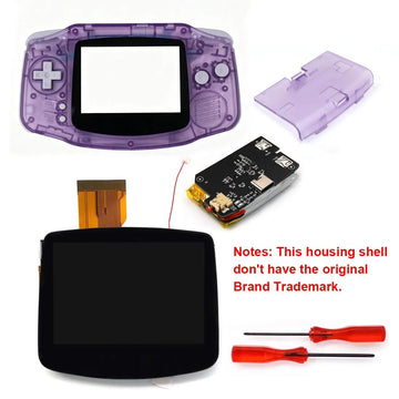 HISPEEDIDO Rechargeable for GBA V5 IPS HD 720x480 Drop-in Screen Kits No Welding Required Desaturation FRM OSD W/Shell Apsilon
