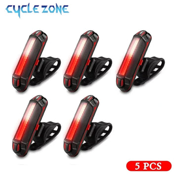 5pcs LED Bike Tail Light Set USB Rechargeable Helmet Bike Rear Lights Easy for Install Safety MTB Bike Cycling Lamp Apsilon