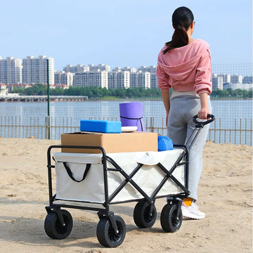 Large Weight Capacity Heavy Duty Wagon Cart Folding Wagon for Outdoor Garden Beach wagon Camping Equipment with Cup Holders Apsilon