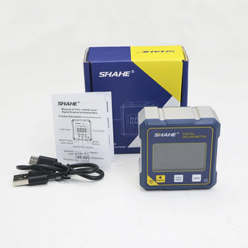 SHAHE Rechargeable Digital Inclinomer, Mini Protractor Angle Finder With Dual Laser,4-side Strong Magnetic Angle Gauge Apsilon